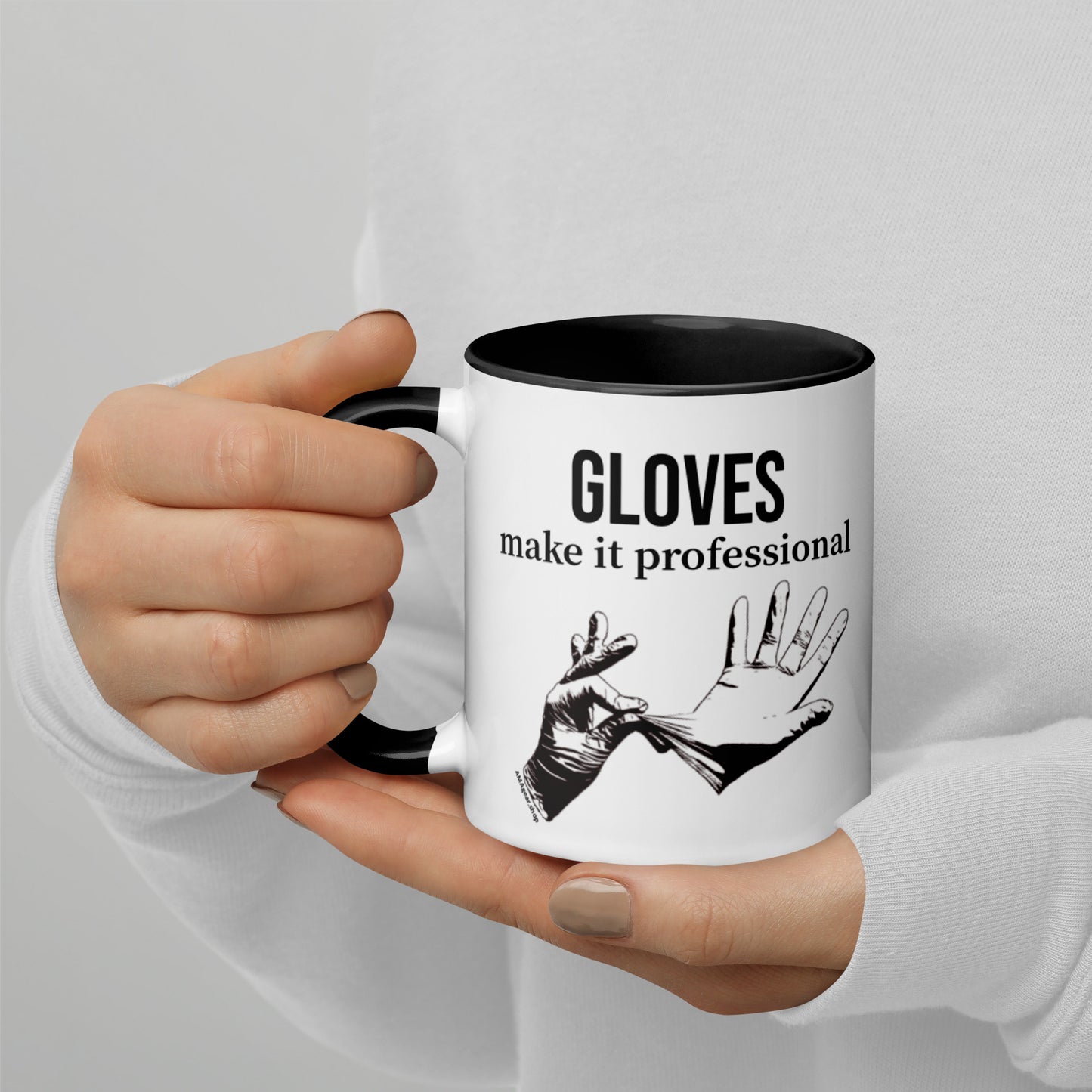 Gloves make it professional Mug with Color Inside