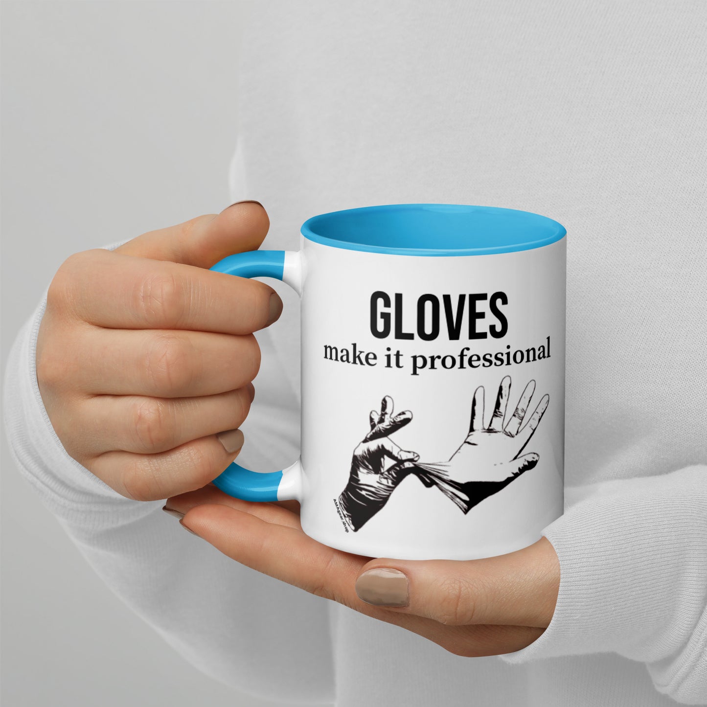 Gloves make it professional Mug with Color Inside