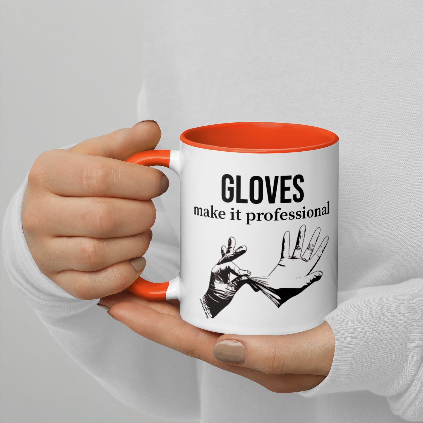 Gloves make it professional Mug with Color Inside
