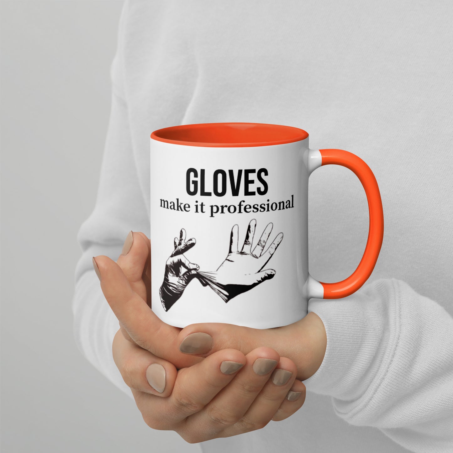 Gloves make it professional Mug with Color Inside