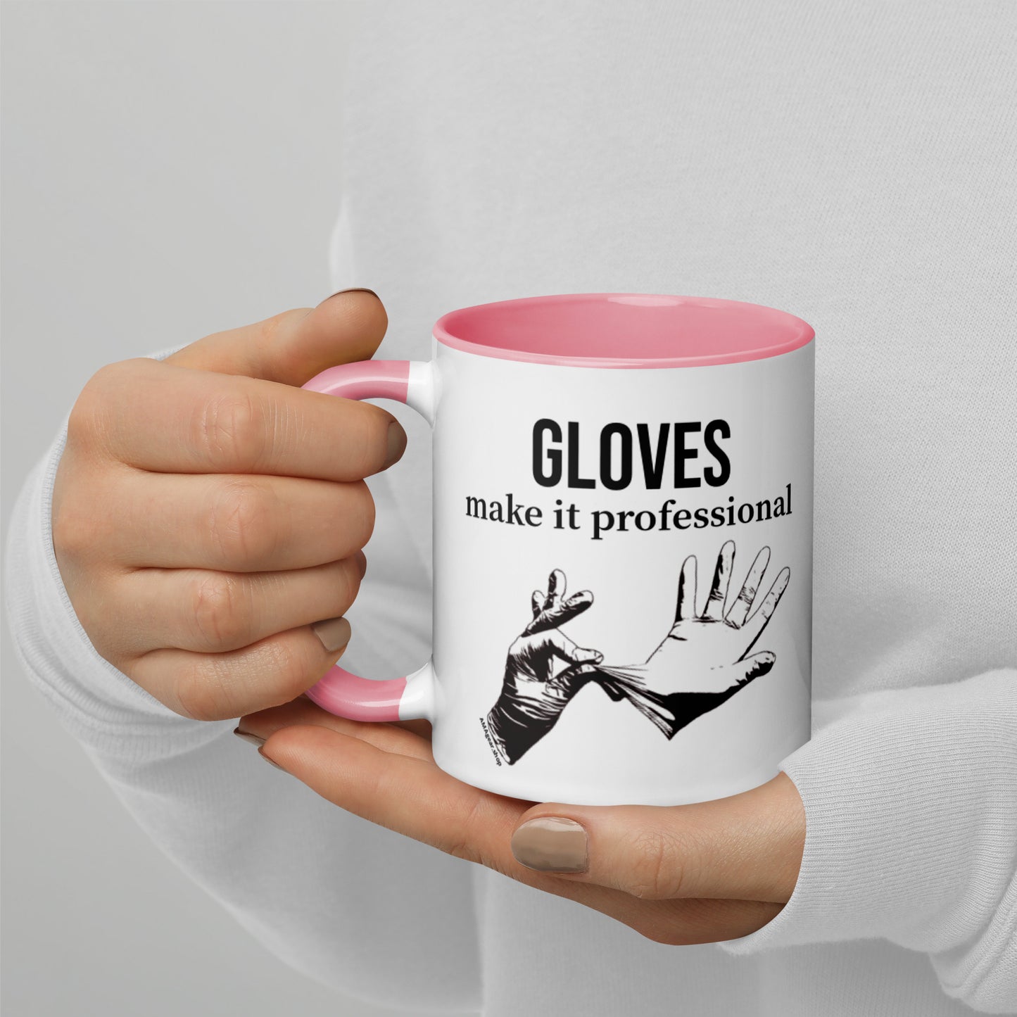 Gloves make it professional Mug with Color Inside