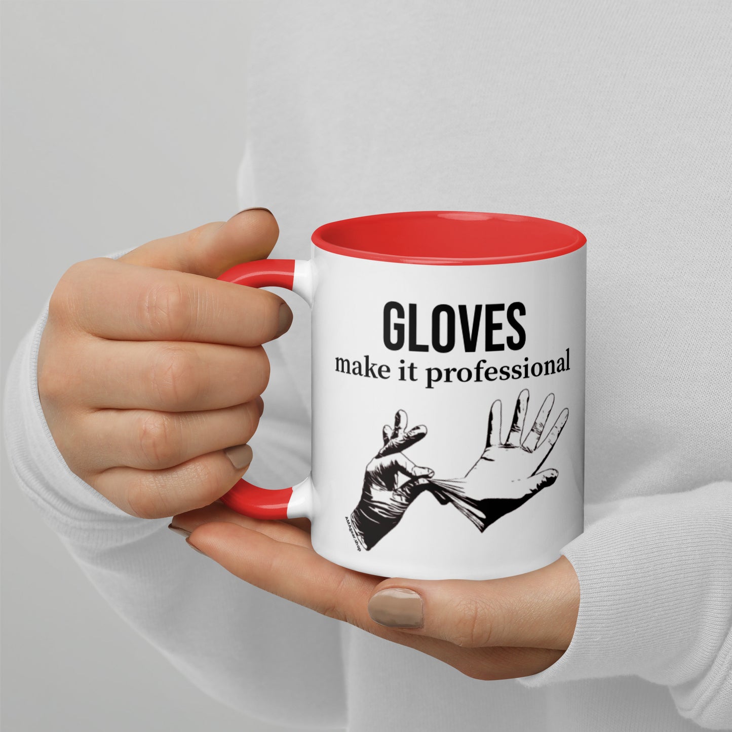 Gloves make it professional Mug with Color Inside