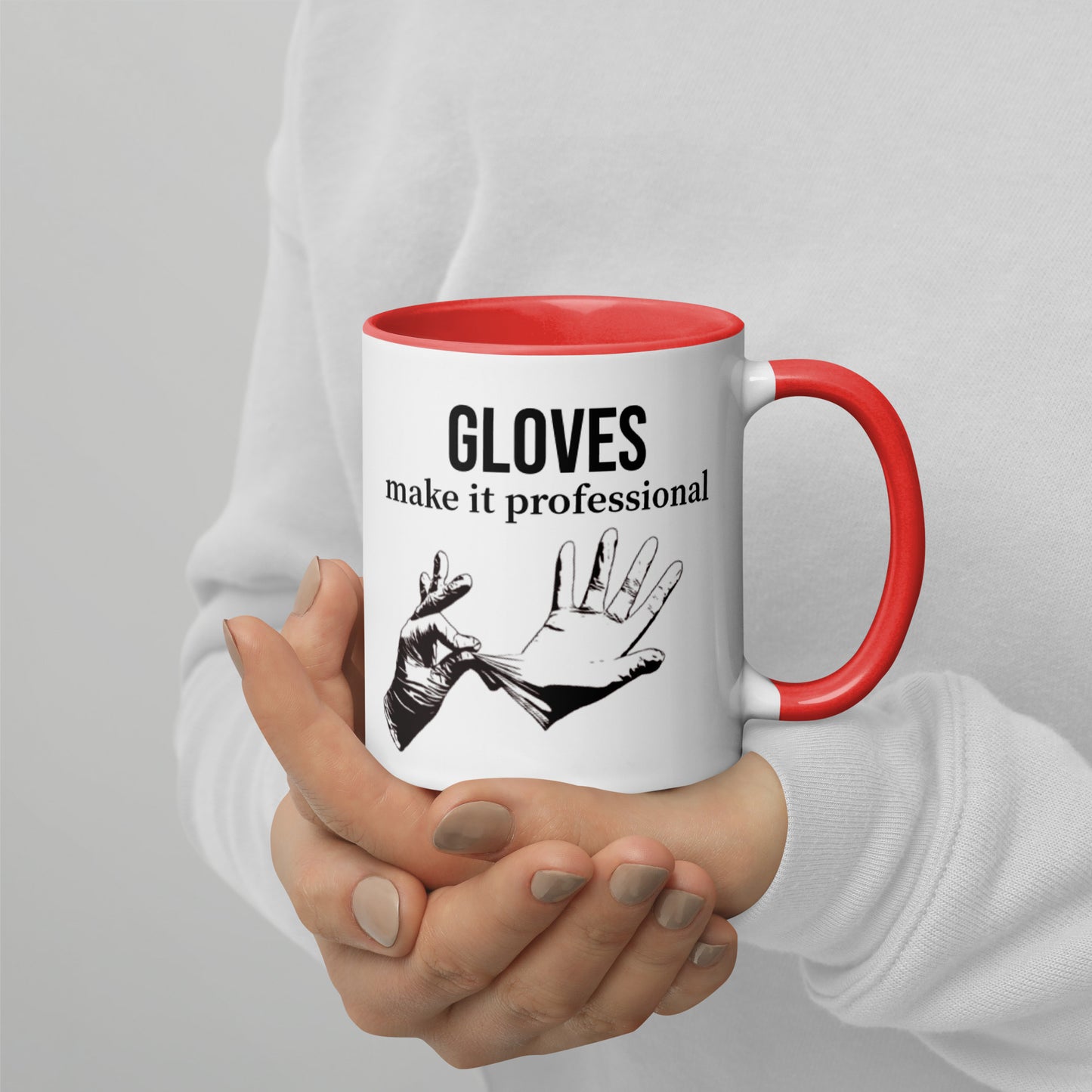 Gloves make it professional Mug with Color Inside